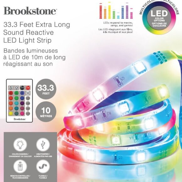 Brookstone 33Ft Sound Reactive Strip Light - Picture 1 of 2
